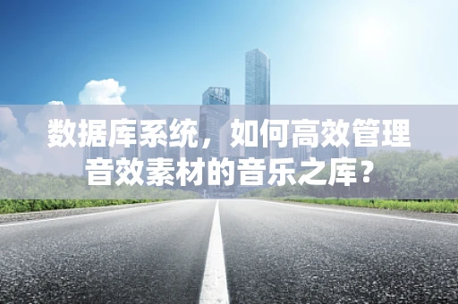 数据库系统，如何高效管理音效素材的音乐之库？