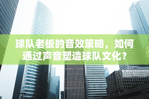 球队老板的音效策略，如何通过声音塑造球队文化？