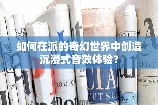 如何在派的奇幻世界中创造沉浸式音效体验？