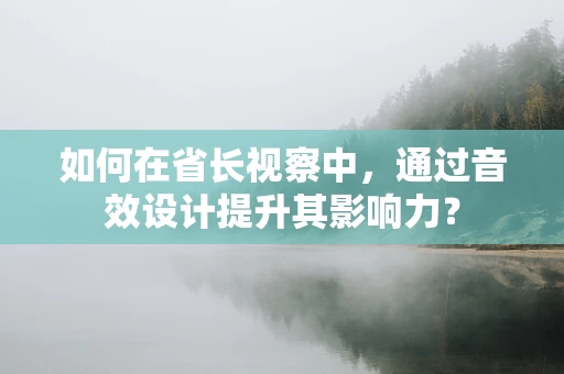 如何在省长视察中，通过音效设计提升其影响力？