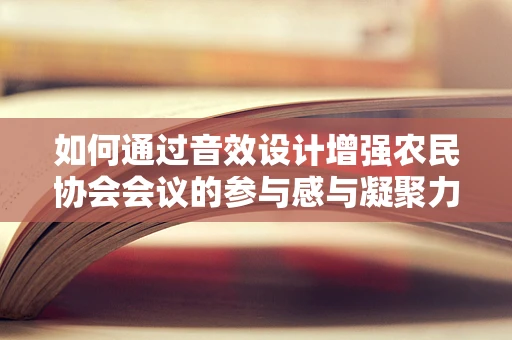 如何通过音效设计增强农民协会会议的参与感与凝聚力？