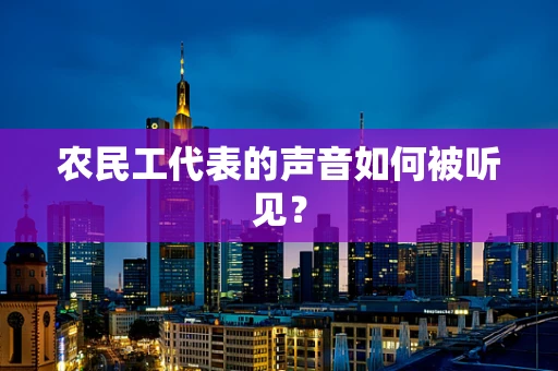 农民工代表的声音如何被听见？