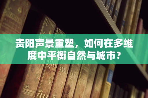 贵阳声景重塑，如何在多维度中平衡自然与城市？