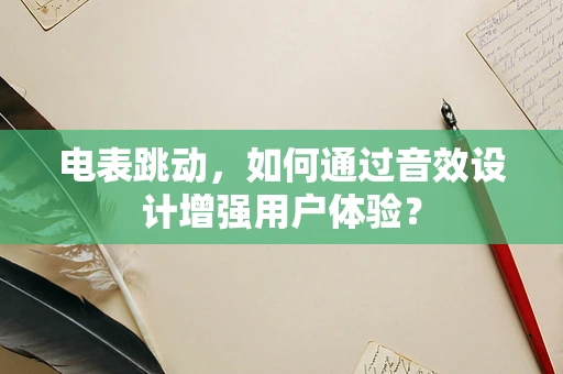 电表跳动，如何通过音效设计增强用户体验？