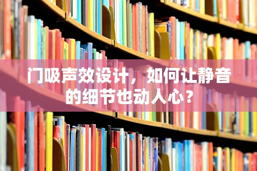 门吸声效设计，如何让静音的细节也动人心？