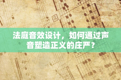 法庭音效设计，如何通过声音塑造正义的庄严？