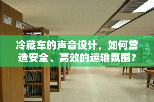 冷藏车的声音设计，如何营造安全、高效的运输氛围？