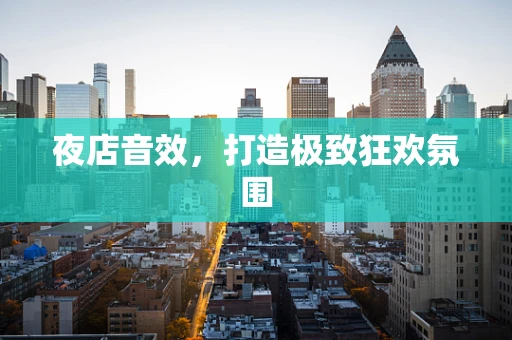 夜店音效，打造极致狂欢氛围