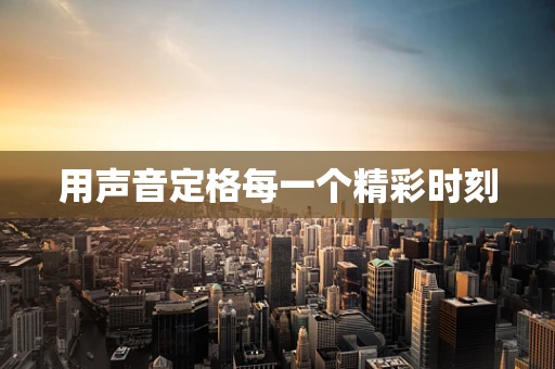 用声音定格每一个精彩时刻