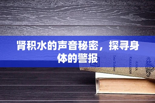 肾积水的声音秘密，探寻身体的警报