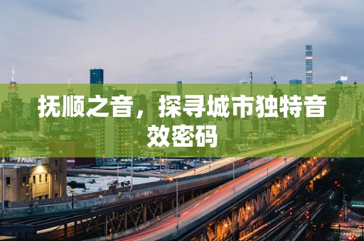 抚顺之音，探寻城市独特音效密码