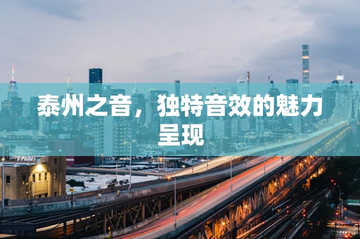 泰州之音，独特音效的魅力呈现