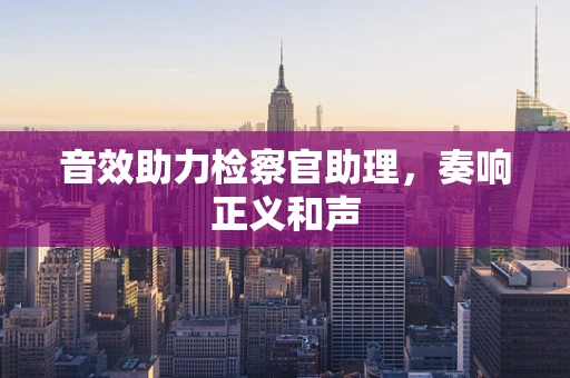 音效助力检察官助理，奏响正义和声