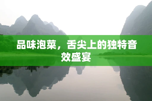 品味泡菜，舌尖上的独特音效盛宴