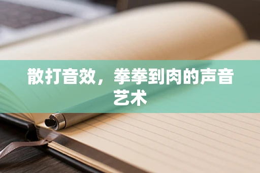 散打音效，拳拳到肉的声音艺术