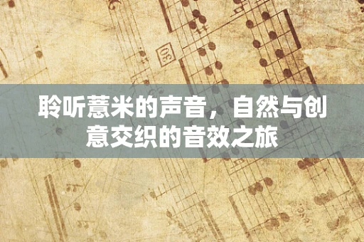 聆听薏米的声音，自然与创意交织的音效之旅
